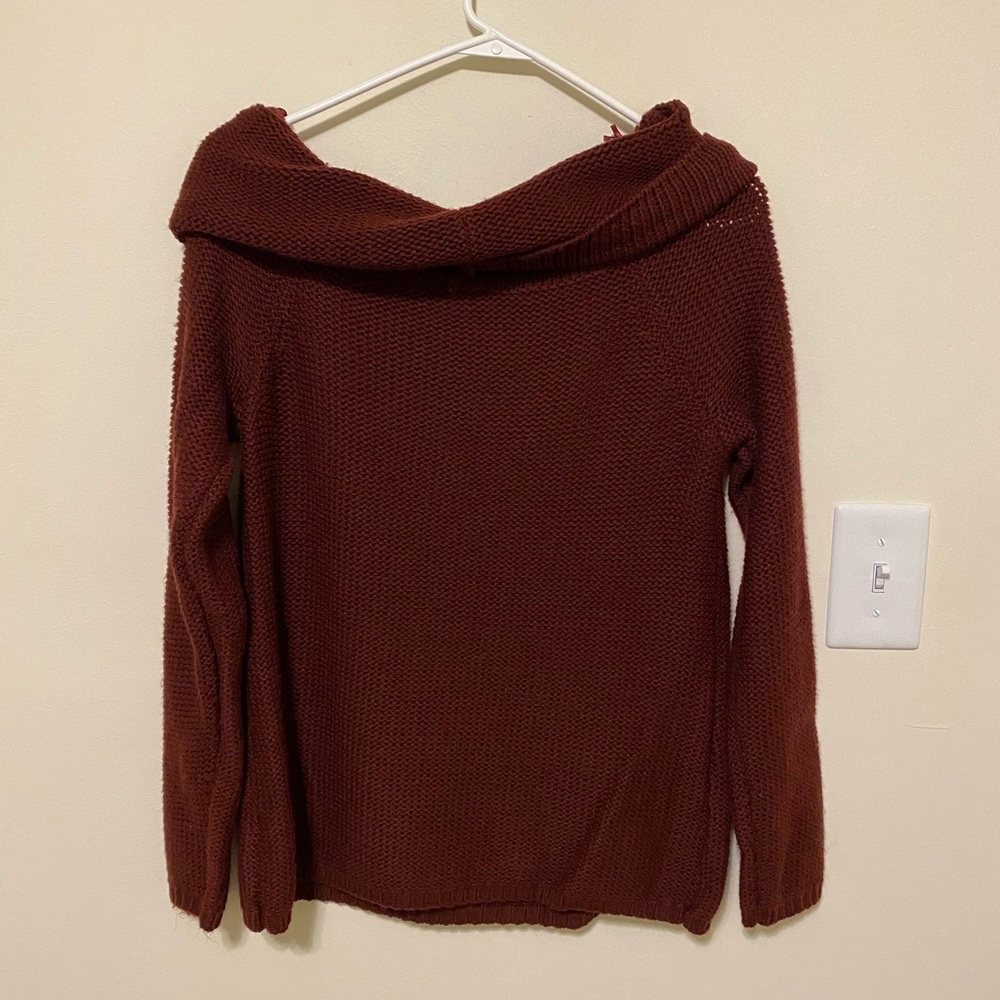 Maroon off the shoulder sweater